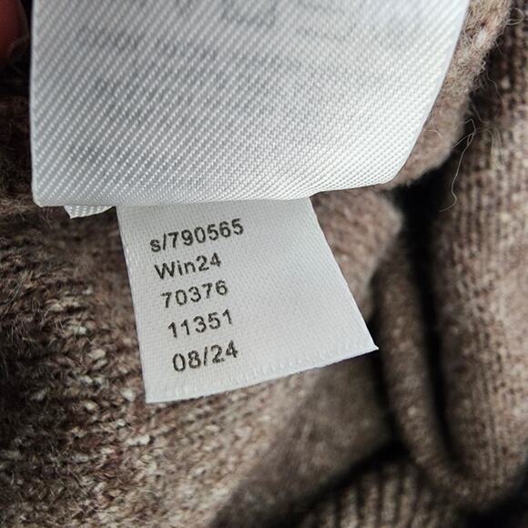 Loft Outlet Womens Sweater Faux Wrap Surplice Side Tie Brown Quiet Luxury MP - Picture 11 of 11